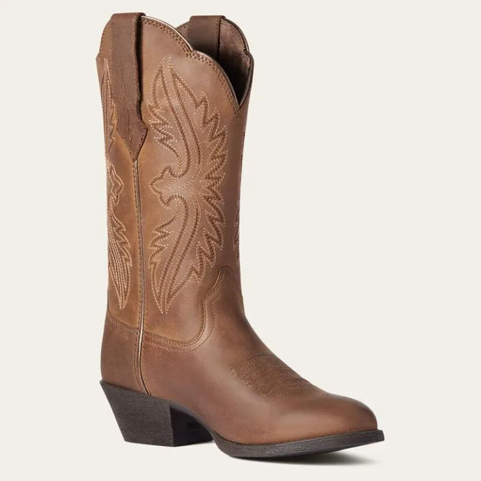 Ariat Western Boots Women Heritage R Toe StretchFit Western Boot Distressed Brown Ariat Western Boots Women Heritage R Toe StretchFit Western Boot Distressed Brown