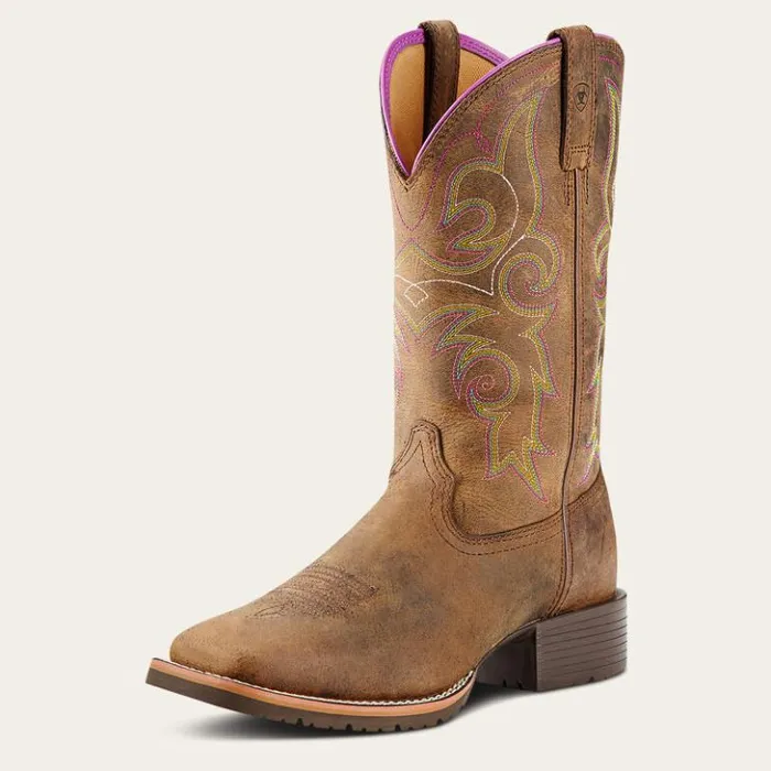 Ariat Western Boots Women Hybrid Rancher Western Boot Distressed Brown