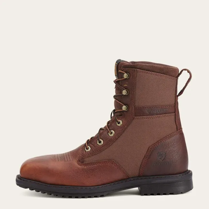 Ariat Work Boots Men RigTek 8034 Wide Square Toe Composite Toe Work Boot Oiled Brown