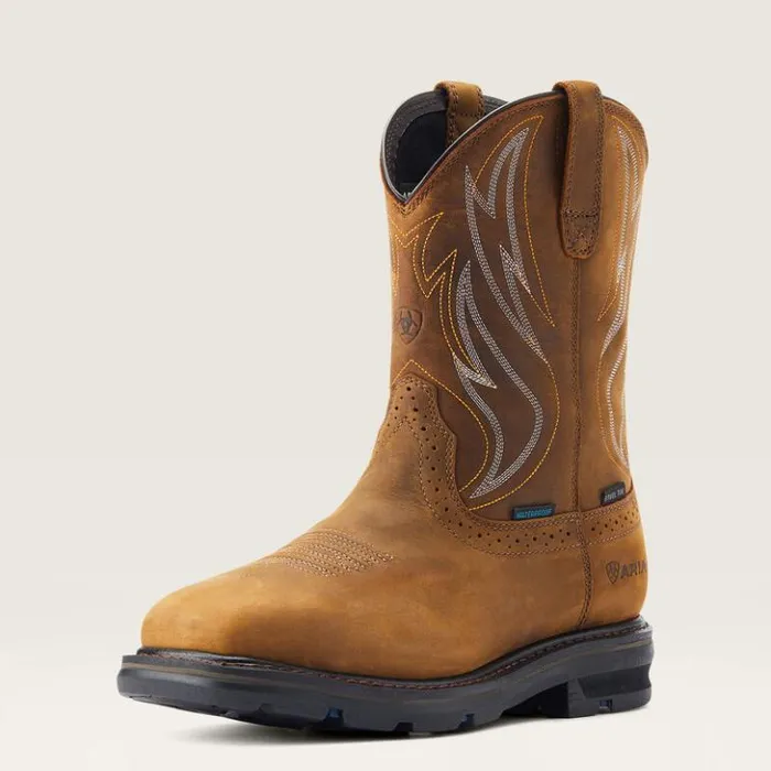 Ariat Work Boots Men Sierra Shock Shield Waterproof Steel Toe Work Boot Distressed Brown