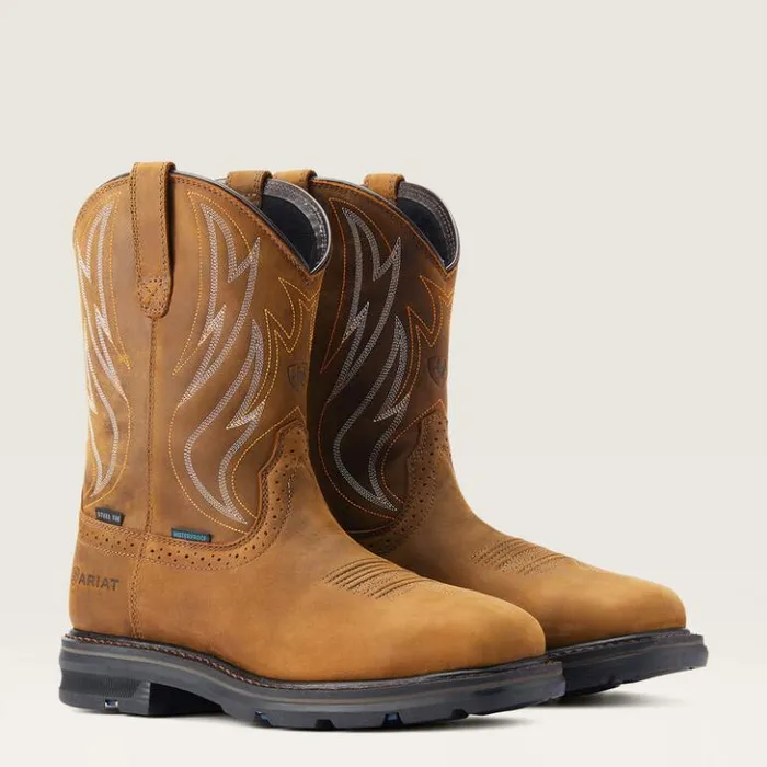 Ariat Work Boots Men Sierra Shock Shield Waterproof Steel Toe Work Boot Distressed Brown Ariat Work Boots Men Sierra Shock Shield Waterproof Steel Toe Work Boot Distressed Brown