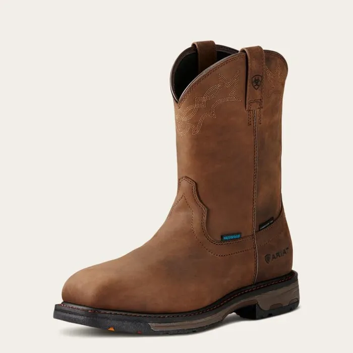 Ariat Work Boots Men WorkHog Wellington Waterproof Composite Toe Work Boot Oily Distressed Brown Ariat Work Boots Men WorkHog Wellington Waterproof Composite Toe Work Boot Oily Distressed Brown
