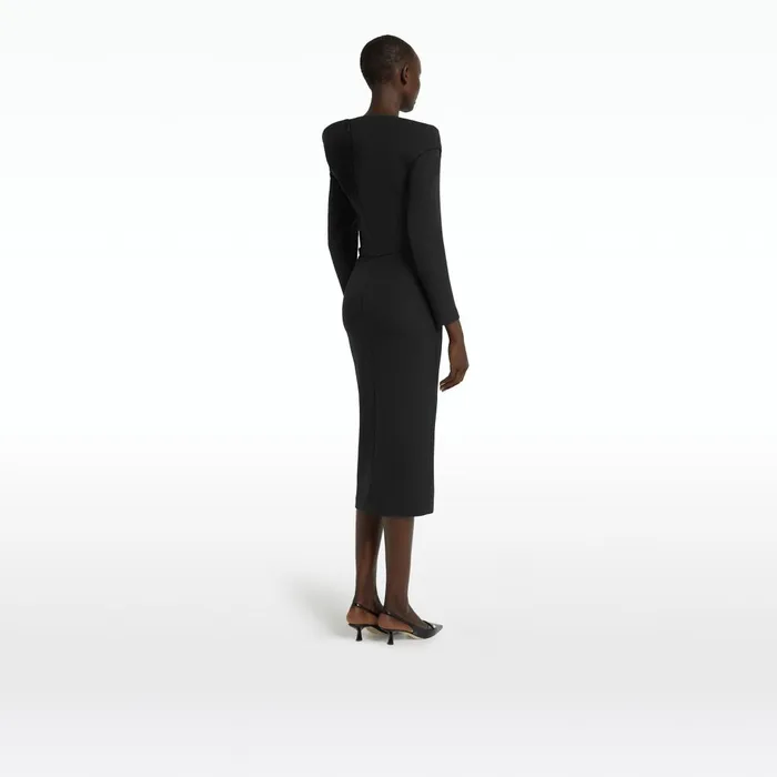 Asuman Black Midi Dress Women Safiyaa Dresses