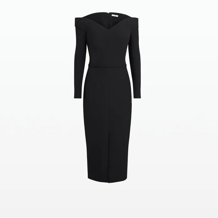 Asuman Black Midi Dress Women Safiyaa Dresses