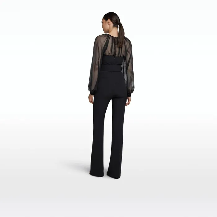 Aternia Black Jumpsuit With Buckle Belt Women Safiyaa Jumpsuits