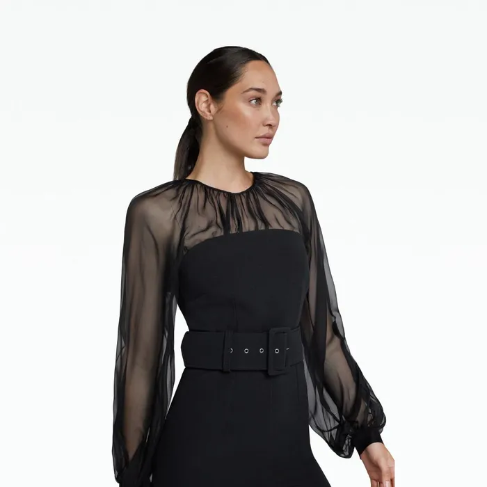 Aternia Black Jumpsuit With Buckle Belt Women Safiyaa Jumpsuits