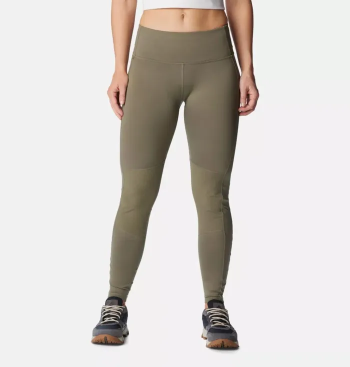 Back Beauty Warm Hybrid Leggings Stone Green Womens Columbia Sportswear Leggings