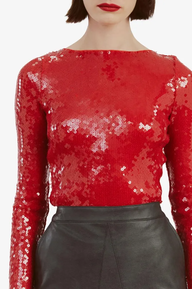 Bardot Bodysuits Brenna Sequin Bodysuit In Deep Red Deep Red 8211 Women Bardot Bodysuits Brenna Sequin Bodysuit In Deep Red Deep Red 8211 Women