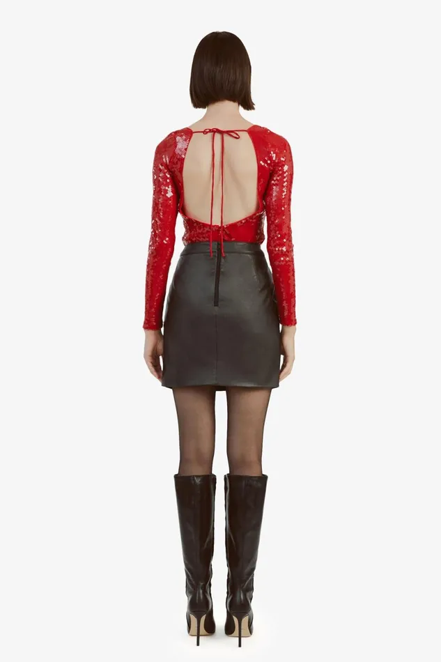 Bardot Bodysuits Brenna Sequin Bodysuit In Deep Red Deep Red 8211 Women Bardot Bodysuits Brenna Sequin Bodysuit In Deep Red Deep Red 8211 Women