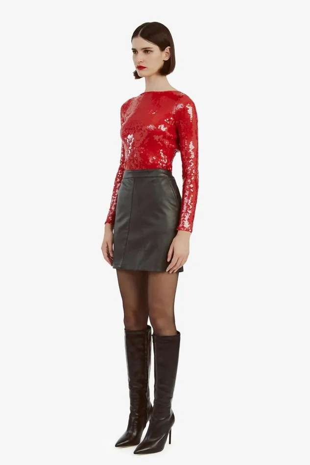 Bardot Bodysuits Brenna Sequin Bodysuit In Deep Red Deep Red 8211 Women Bardot Bodysuits Brenna Sequin Bodysuit In Deep Red Deep Red 8211 Women