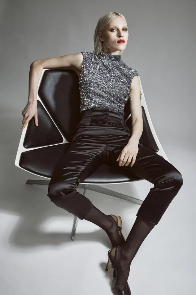 Bardot Bodysuits Kelso Velvet Sequin Bodysuit In Silver Silver 8211 Women