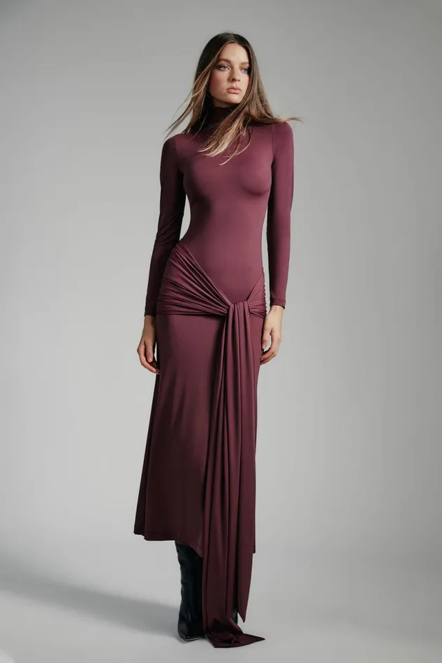 Bardot Day To Night Dresses Alix Maxi Tie Front Dress In Deep Plum Deep Plum 8211 Women Bardot Day To Night Dresses Alix Maxi Tie Front Dress In Deep Plum Deep Plum 8211 Women