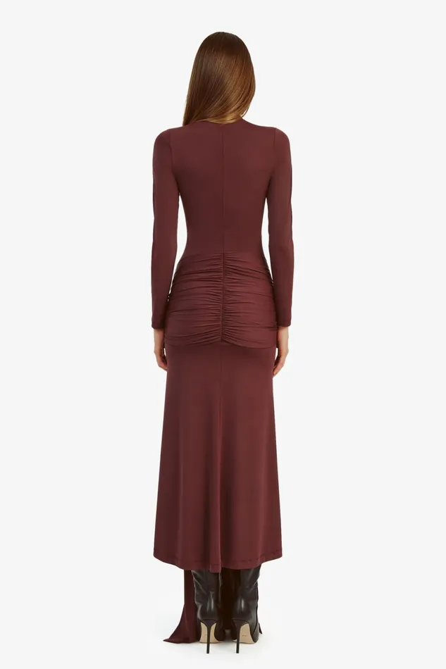 Bardot Day To Night Dresses Alix Maxi Tie Front Dress In Deep Plum Deep Plum 8211 Women Bardot Day To Night Dresses Alix Maxi Tie Front Dress In Deep Plum Deep Plum 8211 Women