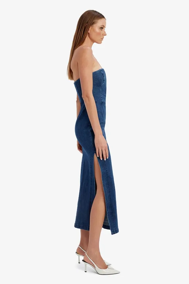 Bardot Day To Night Dresses Eleni Denim Midi Dress In Dark Dark 8211 Women Bardot Day To Night Dresses Eleni Denim Midi Dress In Dark Dark 8211 Women