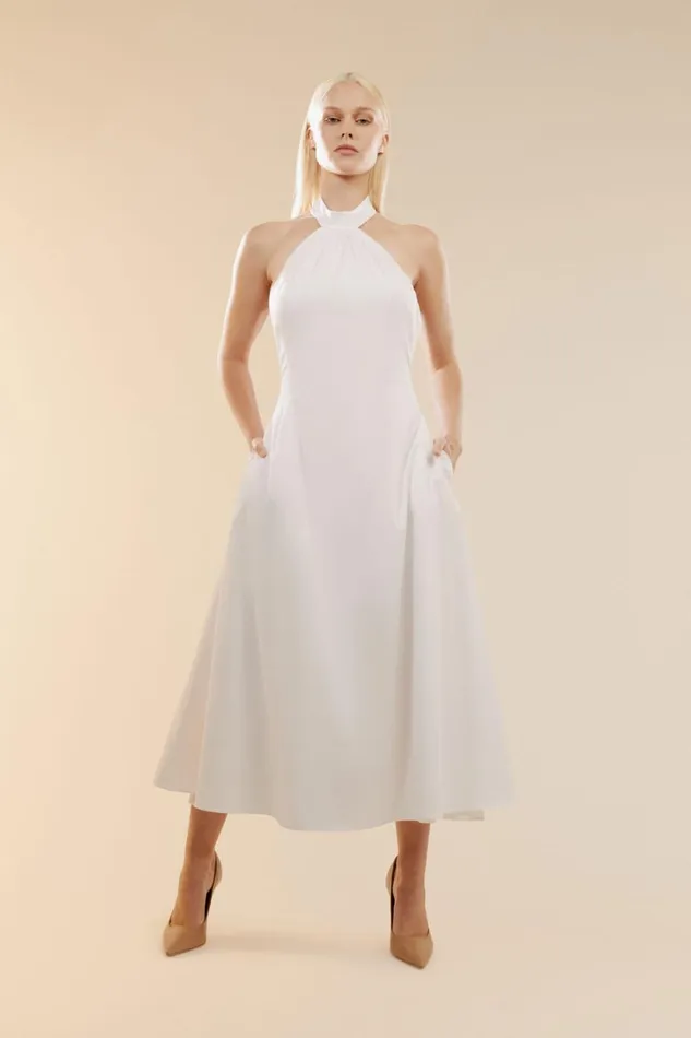 Bardot Day To Night Dresses Genevieve Poplin Midi Dress In Orchid White Orchid White 8211 Women Bardot Day To Night Dresses Genevieve Poplin Midi Dress In Orchid White Orchid White 8211 Women