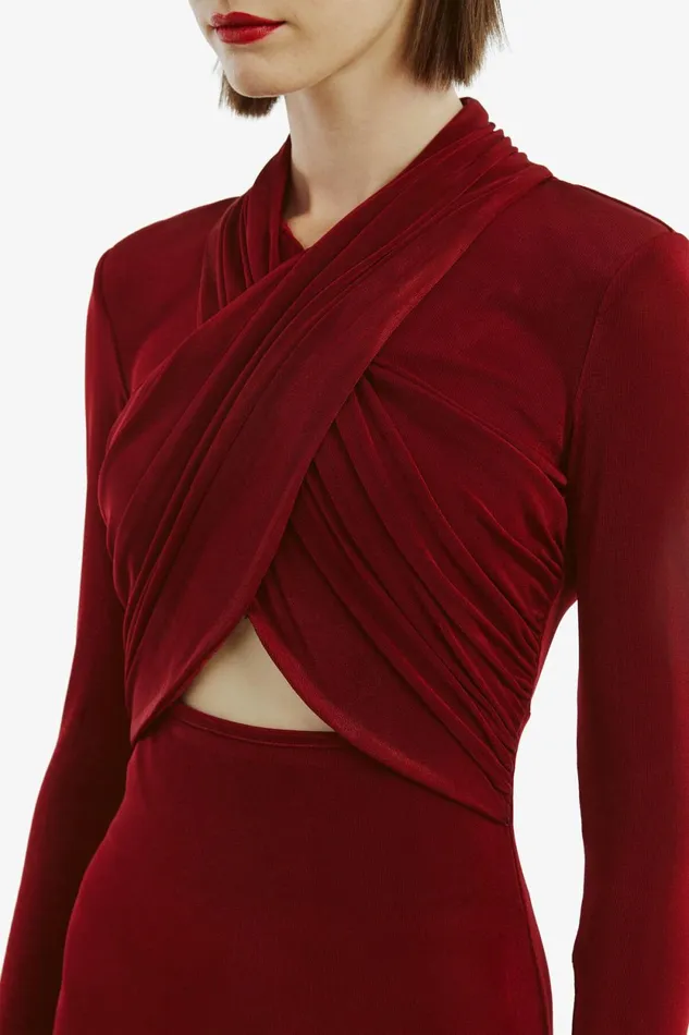 Bardot Day To Night Dresses Reno Slinky Knit Dress In Burgundy Burgundy 8211 Women