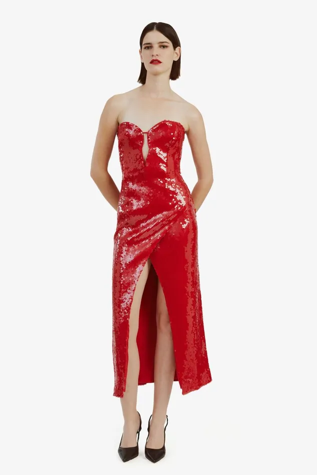 Bardot Party Dresses Antigone Sequin Midi Dress In Deep Red Deep Red 8211 Women Bardot Party Dresses Antigone Sequin Midi Dress In Deep Red Deep Red 8211 Women