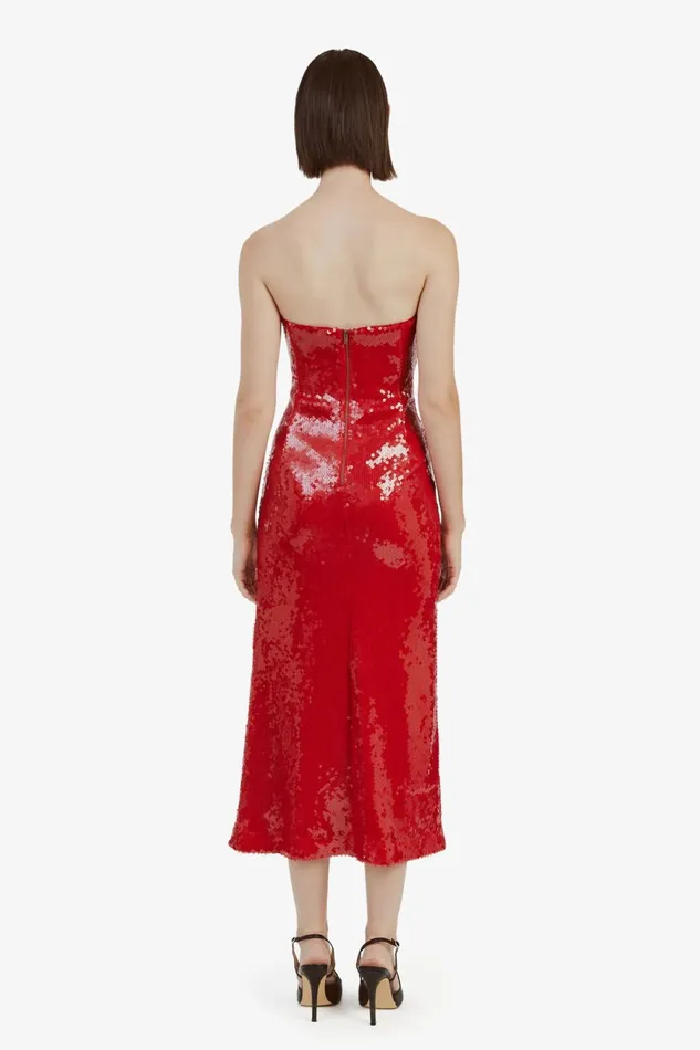 Bardot Party Dresses Antigone Sequin Midi Dress In Deep Red Deep Red 8211 Women Bardot Party Dresses Antigone Sequin Midi Dress In Deep Red Deep Red 8211 Women