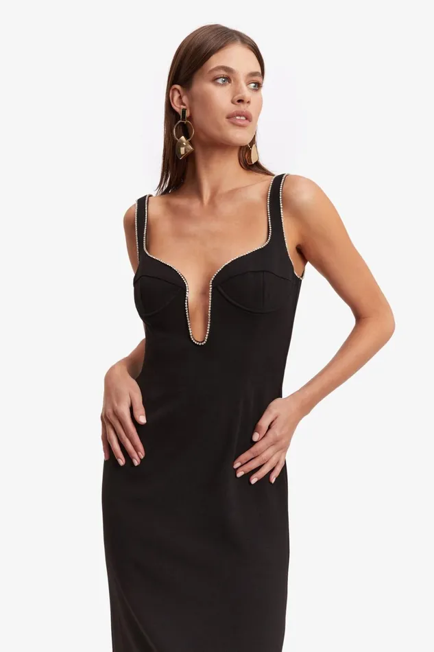 Bardot Party Dresses Brooklyn Diamonte Midi Dress In Black Black 8211 Women Bardot Party Dresses Brooklyn Diamonte Midi Dress In Black Black 8211 Women