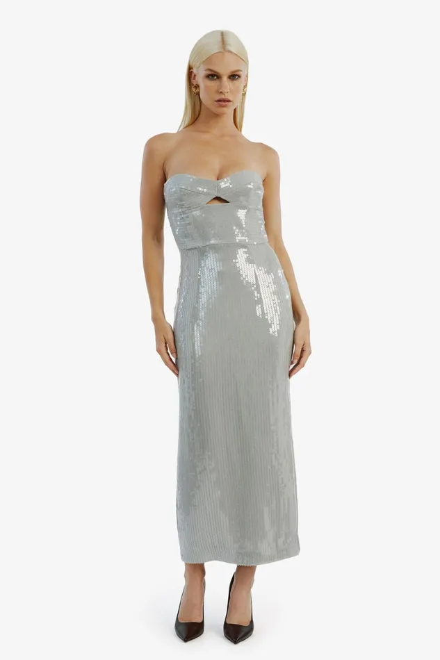 Bardot Party Dresses Cerise Sequin Midi Dress In Dove Grey Dove Grey 8211 Women Bardot Party Dresses Cerise Sequin Midi Dress In Dove Grey Dove Grey 8211 Women