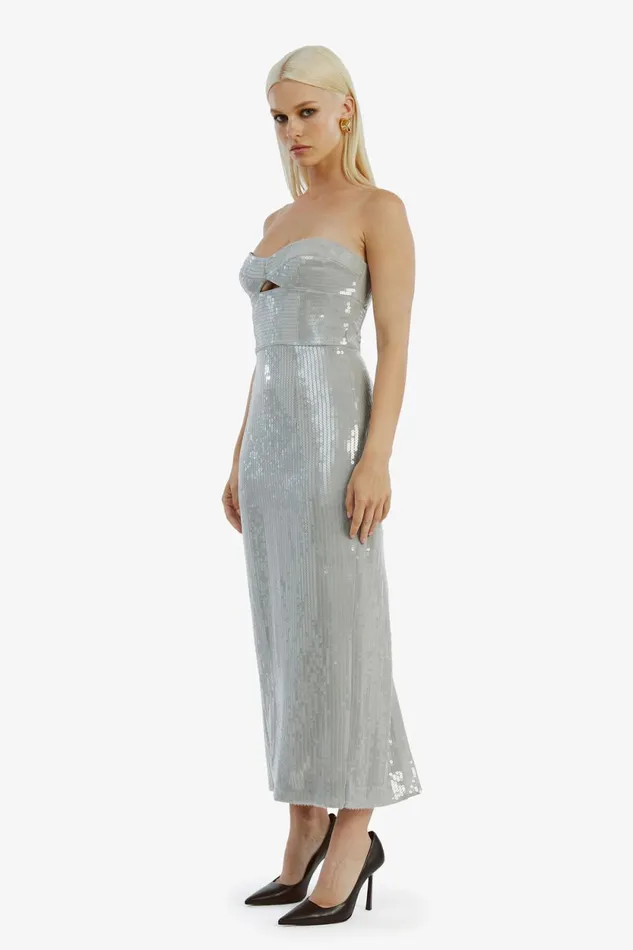 Bardot Party Dresses Cerise Sequin Midi Dress In Dove Grey Dove Grey 8211 Women Bardot Party Dresses Cerise Sequin Midi Dress In Dove Grey Dove Grey 8211 Women
