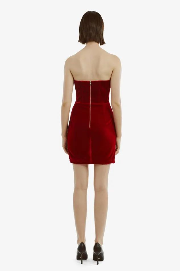 Bardot Party Dresses Claudette Mini Dress In Deep Red Deep Red 8211 Women Bardot Party Dresses Claudette Mini Dress In Deep Red Deep Red 8211 Women