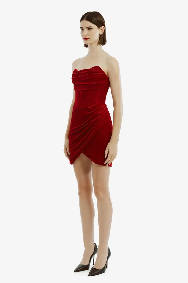 Bardot Party Dresses Claudette Mini Dress In Deep Red Deep Red 8211 Women Bardot Party Dresses Claudette Mini Dress In Deep Red Deep Red 8211 Women