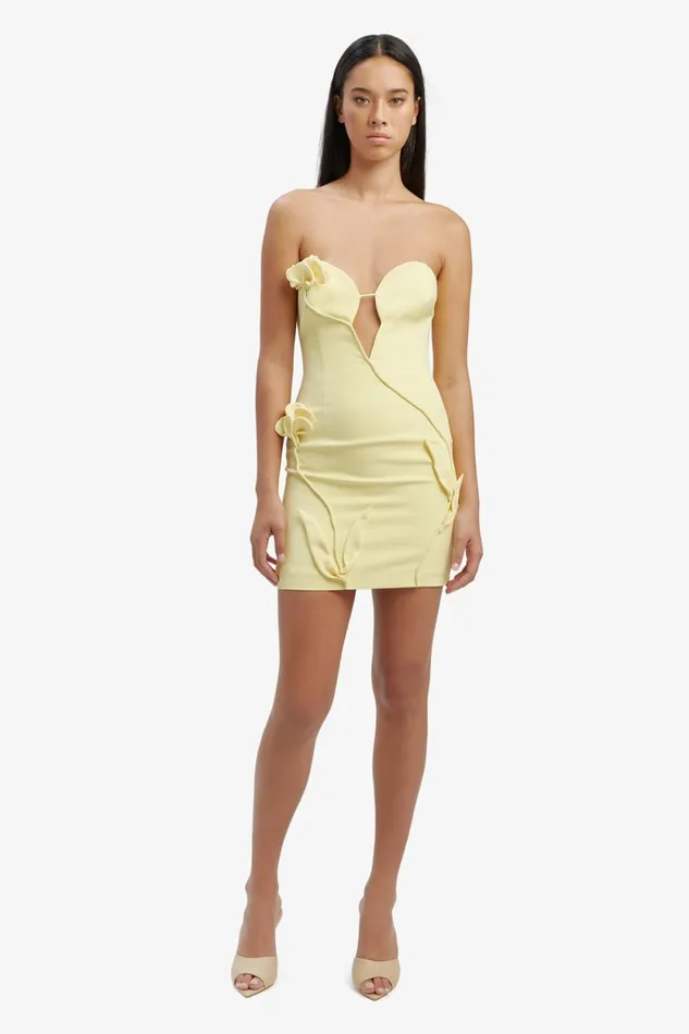 Bardot Party Dresses Eleni Flower Detail Mini Dress In Canary Yellow Canary Yellow 8211 Women Bardot Party Dresses Eleni Flower Detail Mini Dress In Canary Yellow Canary Yellow 8211 Women