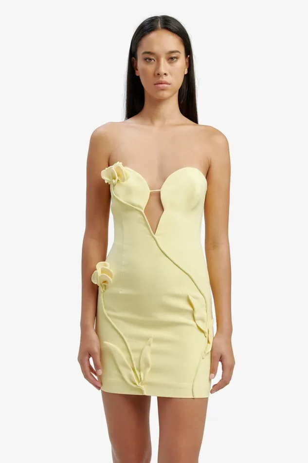 Bardot Party Dresses Eleni Flower Detail Mini Dress In Canary Yellow Canary Yellow 8211 Women Bardot Party Dresses Eleni Flower Detail Mini Dress In Canary Yellow Canary Yellow 8211 Women