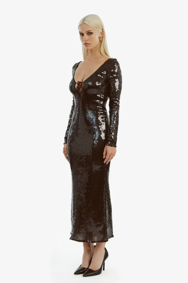 Bardot Party Dresses Verona Sequin Maxi Dress In Dark Chocolate Dark Chocolate 8211 Women Bardot Party Dresses Verona Sequin Maxi Dress In Dark Chocolate Dark Chocolate 8211 Women