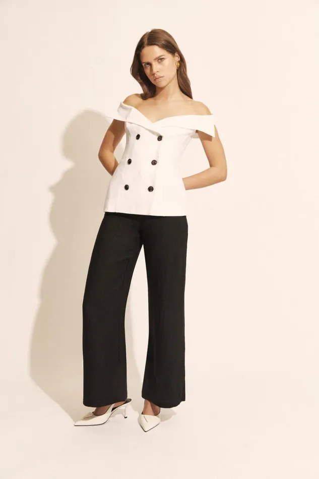 Bardot Party Tops Eliora Button Front Linen Top In Orchid White Orchid White 8211 Women