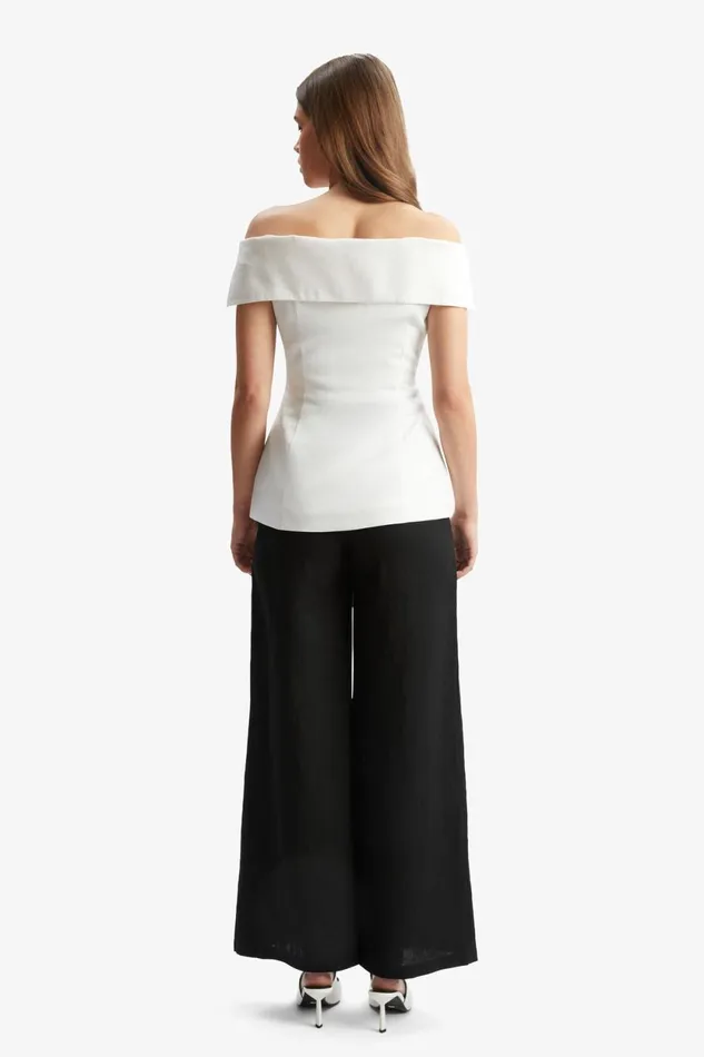 Bardot Party Tops Eliora Button Front Linen Top In Orchid White Orchid White 8211 Women Bardot Party Tops Eliora Button Front Linen Top In Orchid White Orchid White 8211 Women