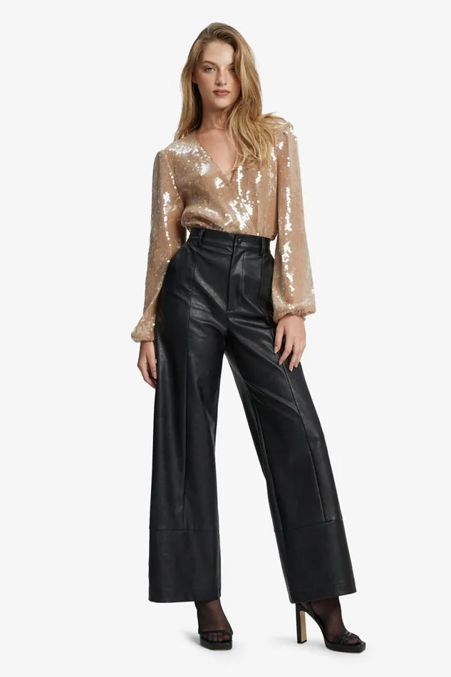 Bardot Party Tops Verona Sequin Wrap Bodysuit In Nude Nude 8211 Women Bardot Party Tops Verona Sequin Wrap Bodysuit In Nude Nude 8211 Women