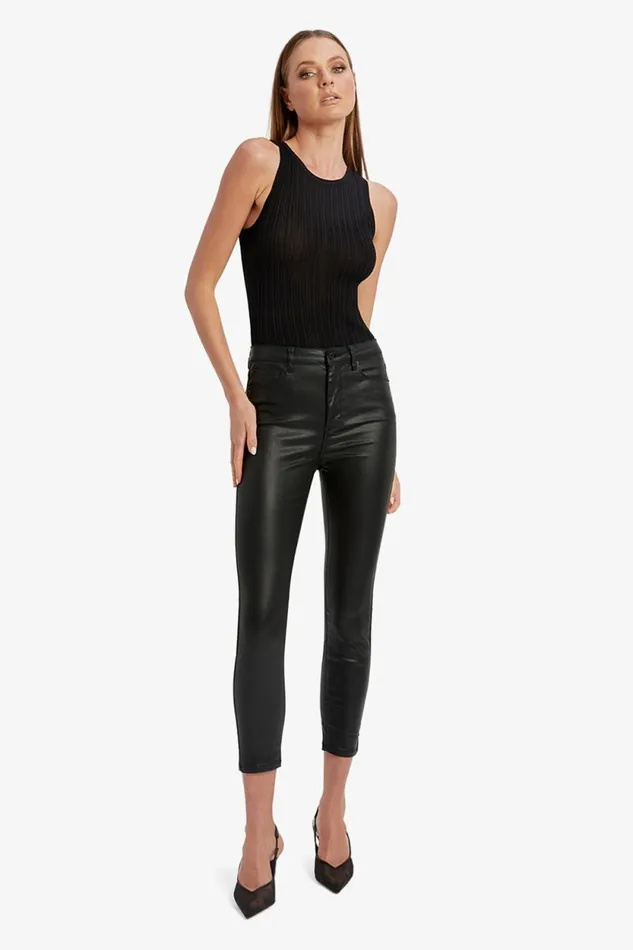 Bardot Skinny Jean Khloe Crop Coated Jeans In Black Black 8211 Women Bardot Skinny Jean Khloe Crop Coated Jeans In Black Black 8211 Women