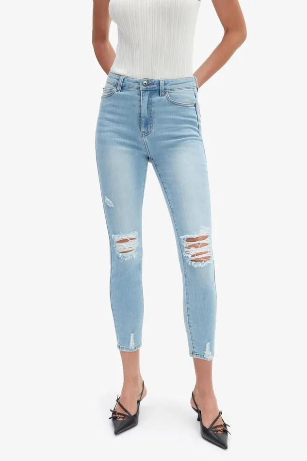 Bardot Skinny Jean Khloe Hi Crop Jeans In Mid Blue Mid Blue 8211 Women Bardot Skinny Jean Khloe Hi Crop Jeans In Mid Blue Mid Blue 8211 Women