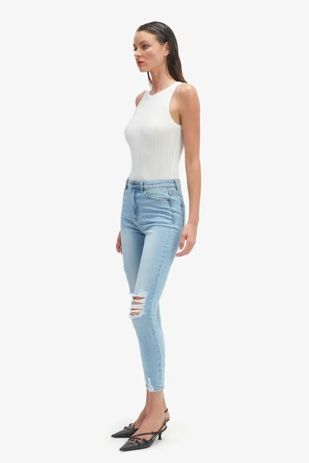 Bardot Skinny Jean Khloe Hi Crop Jeans In Mid Blue Mid Blue 8211 Women Bardot Skinny Jean Khloe Hi Crop Jeans In Mid Blue Mid Blue 8211 Women