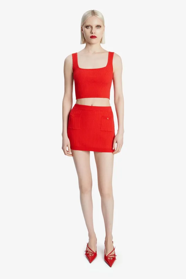 Bardot Skirts Sarita Knit Skirt In Deep Red Deep Red 8211 Women Bardot Skirts Sarita Knit Skirt In Deep Red Deep Red 8211 Women