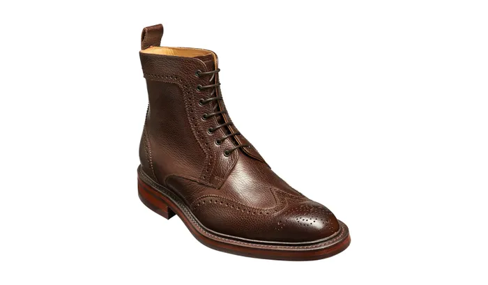 Barker Shoes Mens Boots Calder 8211 Dark Brown Grain 8211 Men