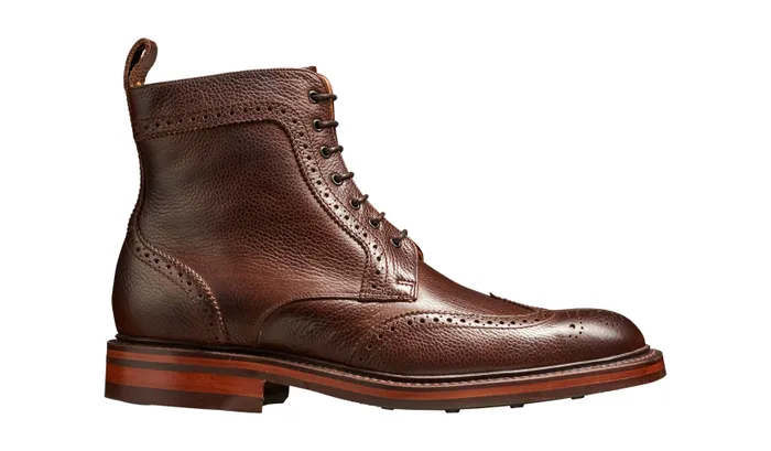 Barker Shoes Mens Boots Calder 8211 Dark Brown Grain 8211 Men