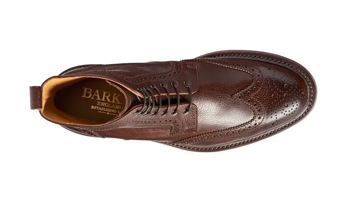Barker Shoes Mens Boots Calder 8211 Dark Brown Grain 8211 Men