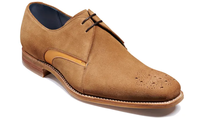 Barker Shoes Mens Brogues Sullivan 8211 Tan Suede Cedar Stain 8211 Men