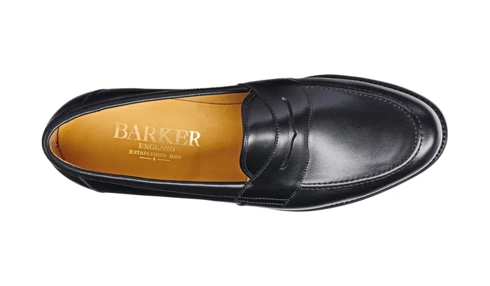 Barker Shoes Mens Loafers Portsmouth 8211 Black Calf 8211 Men
