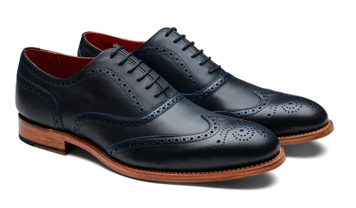 Barker Shoes Mens Oxfords Brando 2 8211 Navy Calf Blue Punch 8211 Men
