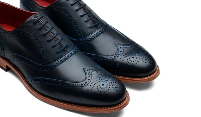 Barker Shoes Mens Oxfords Brando 2 8211 Navy Calf Blue Punch 8211 Men
