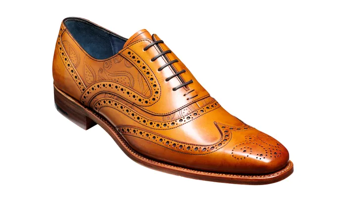Barker Shoes Mens Oxfords McClean 8211 Cedar Calf Paisley Laser 8211 Men