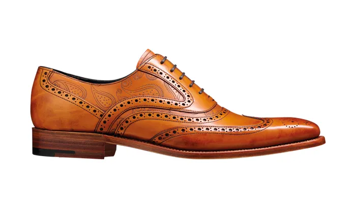 Barker Shoes Mens Oxfords McClean 8211 Cedar Calf Paisley Laser 8211 Men