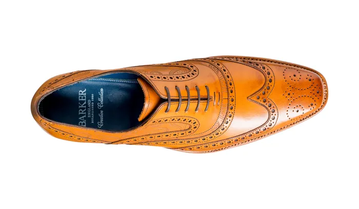 Barker Shoes Mens Oxfords McClean 8211 Cedar Calf Paisley Laser 8211 Men