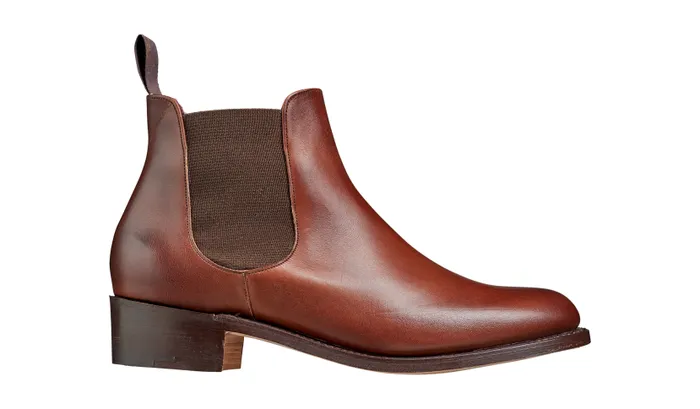 Barker Shoes Womens Boots Violet 8211 Walnut Calf Brown Elastic 8211 Women
