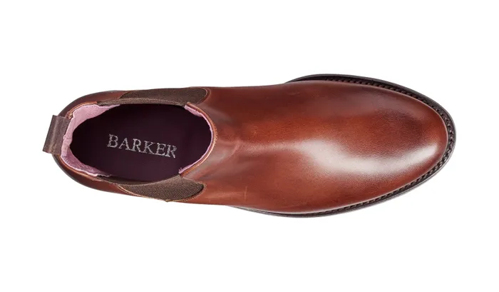 Barker Shoes Womens Boots Violet 8211 Walnut Calf Brown Elastic 8211 Women