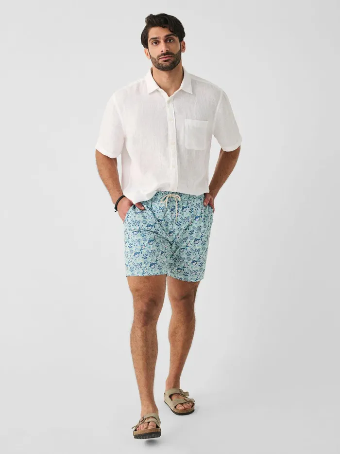 Beacon Trunk 7 Riptide Floral Batik MenWomen Faherty Swim
